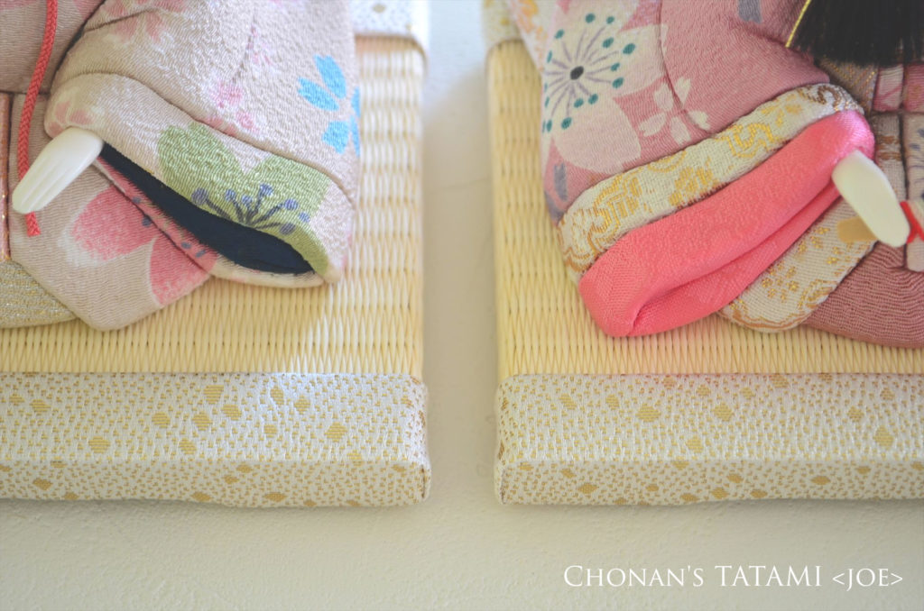 ミニ畳 金襴 砂子 白 和紙製畳表 小物置き 飾り台 白系インテリア